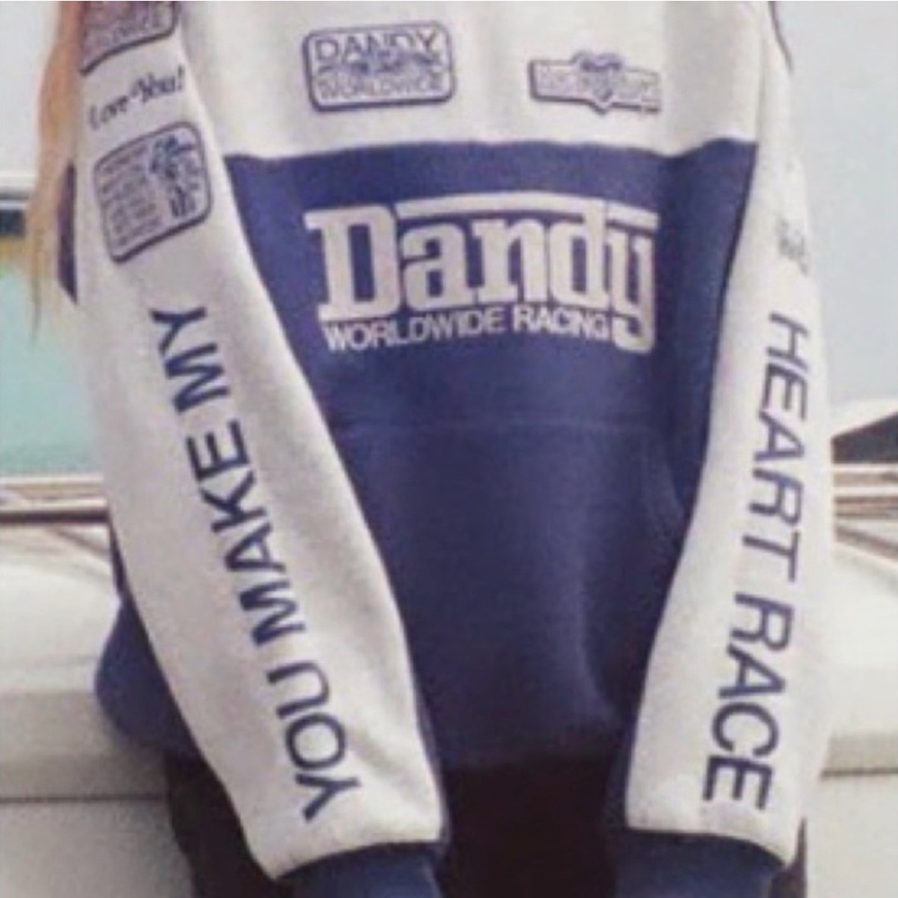 Dandy Worldwide Racing Colorblock Pullover - Navy & White